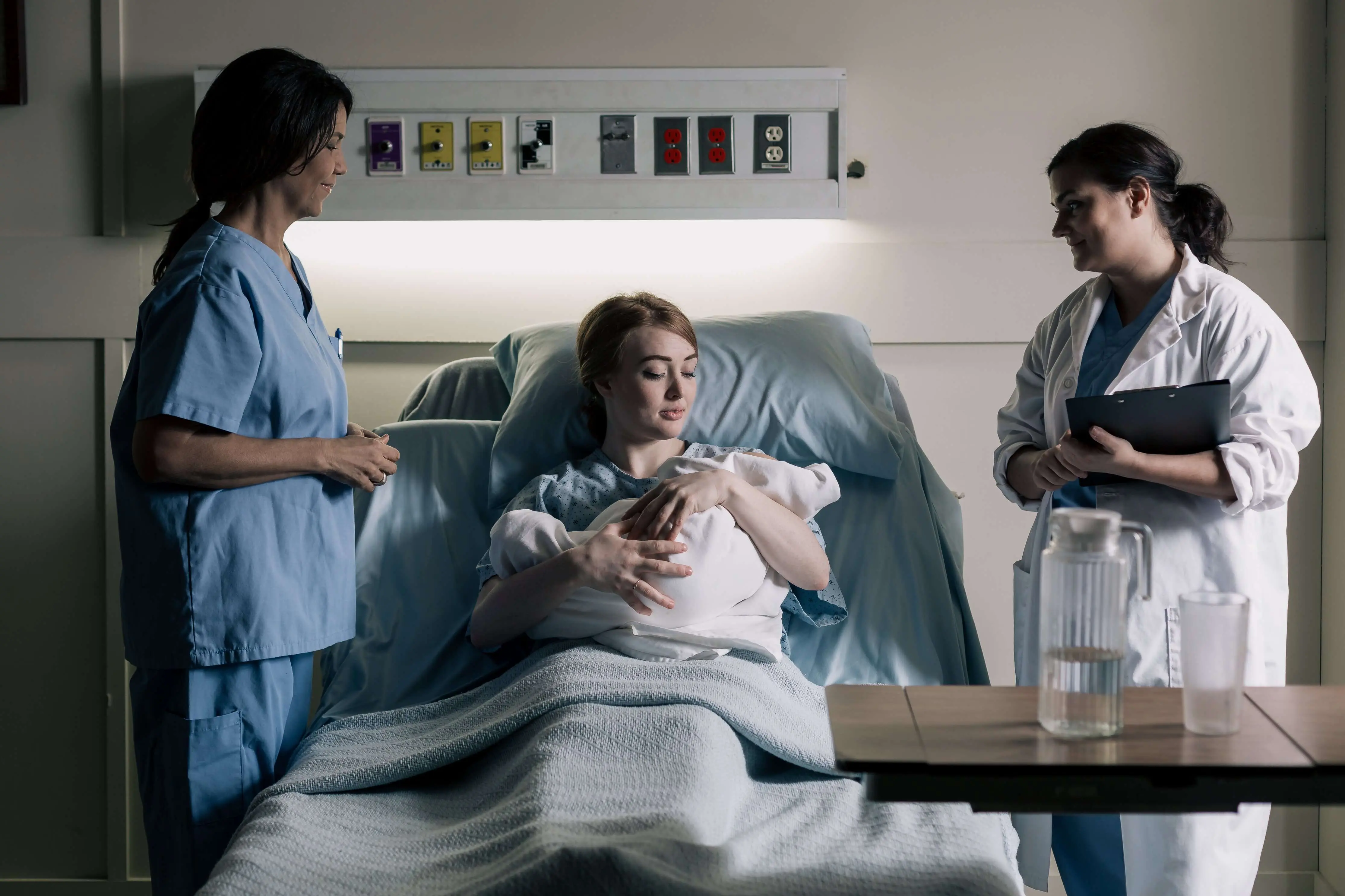 Not "Only" an LVN 2 LVN and Doctor with Mother and Her Newborn Baby in the Hospital