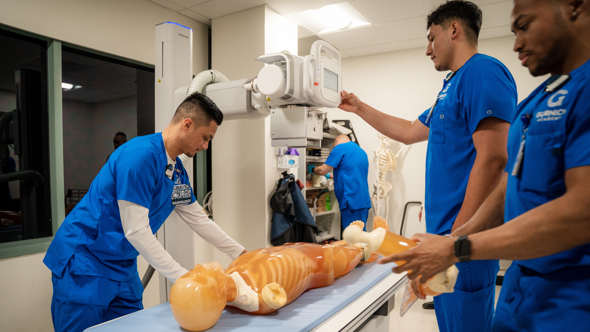 Sacramento Campus X-Ray Tech and Radiologic Technology Program Radiography Lab Skills Practice Photo